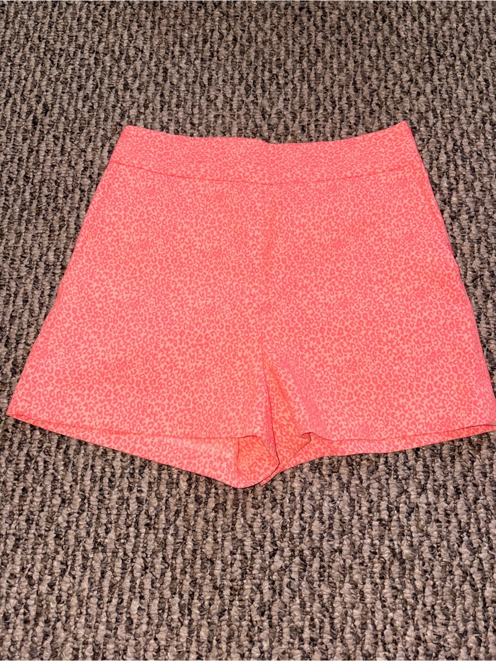 Express Coral Pink High Waist Leopard-Print Shorts